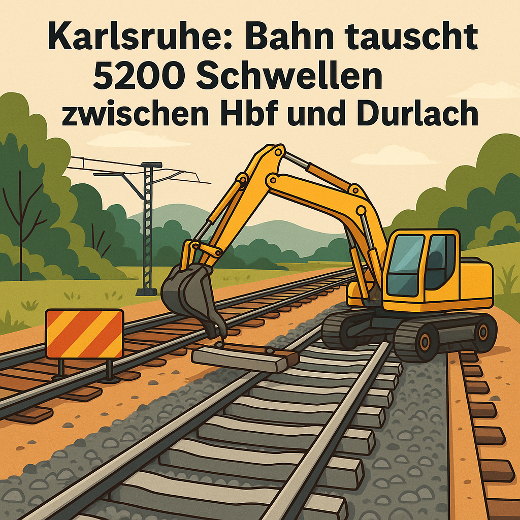 Karlsruhe: Bahn tauscht 5200 Schwellen zwischen Hbf und Durlach